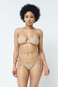 2 Pc. Wrap Bikini Set - Nude - SohoGirl.com
