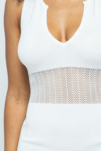 Open Front Sleeveless Maxi Dress W/ Slit - White - SohoGirl.com