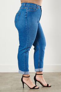 Plus Size Classic Mom Jean - Medium Denim - SohoGirl.com