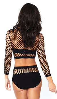 Two Piece Industrial Net Top and Panty Set - SohoGirl.com