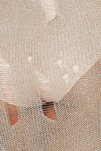 Lurex Knitted Sheer Sleeveless Scoop Neck Dress - Gold - SohoGirl.com