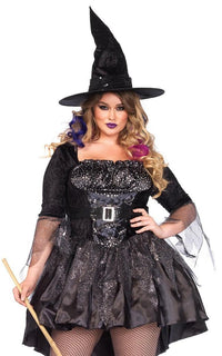 Plus Size Black Magic Mistress Costume in Black - SohoGirl.com