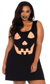 Plus Size Pumpkin Jersey Dress in Black - SohoGirl.com