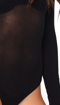 Black Opaque Turtleneck Bodysuit - SohoGirl.com