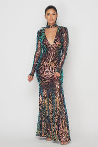 Sequin Maxi Dress - Multi Color - SohoGirl.com