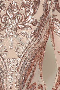 Sequin Embellished Bodysuit - Rose Gold - SohoGirl.com