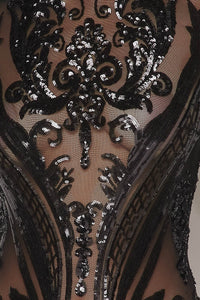 Sequin Embellished Bodysuit - Black - SohoGirl.com