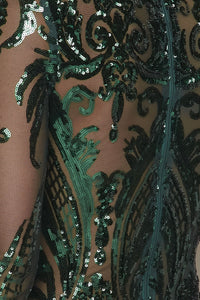 Sequin Embellished Bodysuit - Hunter Green - SohoGirl.com