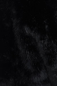 Open Front Faux Fur Jacket - Black - SohoGirl.com