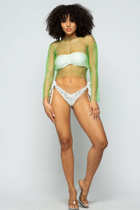 Crystal Mesh Top - Green - SohoGirl.com