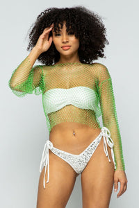 Crystal Mesh Top - Green - SohoGirl.com
