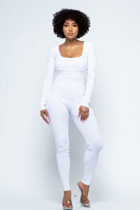 Lslv Jumpsuit With Binding Detail - Off White - SohoGirl.com