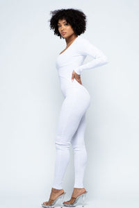 Lslv Jumpsuit With Binding Detail - Off White - SohoGirl.com