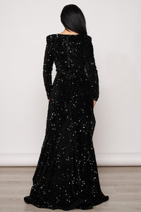 Midnight Sequin Maxi Dress - Black - SohoGirl.com