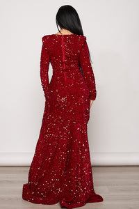 Midnight Sequin Maxi Dress - Red - SohoGirl.com