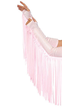 Pink Fringe Long Arm Warmer - SohoGirl.com