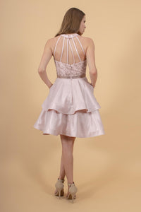 Elizabeth K GS1603 Sequin and Rhinestone Dress - Blush - SohoGirl.com