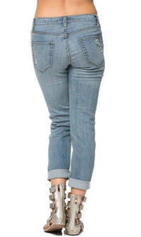 Destructed Boyfriend Jeans in Light Blue - SohoGirl.com