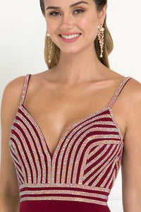 Elizabeth K GL1562 Jersey Mermaid Dress in Burgundy - SohoGirl.com
