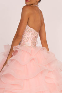 Elizabeth K GL2512 Open Back Halter Neckline Dress - Baby Pink - SohoGirl.com