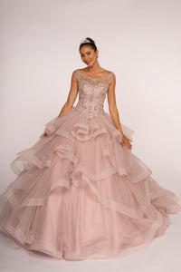 Elizabeth K GL2517 Illusion Sweetheart Tulle Dress - Mauve - SohoGirl.com