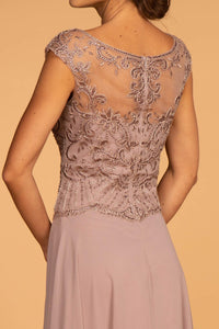 Elizabeth K GL2523 Sweetheart Chiffon Dress in Mauve - SohoGirl.com