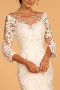 Elizabeth K GL2592 Illusion Sweetheart Wedding Dress - Ivory-Cream - SohoGirl.com