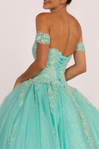 Elizabeth K GL2604 Sweetheart Neckline Mesh Dress - Tiffany - SohoGirl.com