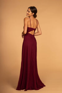 Elizabeth K GL2607 Cut Out Back Dress - Wine - SohoGirl.com