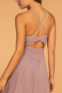 Elizabeth K GL2609 Criss-Cross Back Dress - Mauve - SohoGirl.com