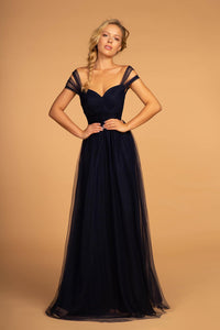 Elizabeth K GL2610 Sweetheart Chiffon Long Dress - Navy - SohoGirl.com