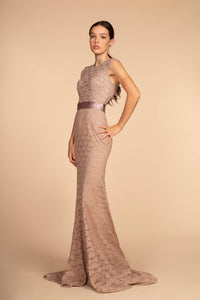 Elizabeth K GL2613 Jewel Embellished Dress - Mauve - SohoGirl.com