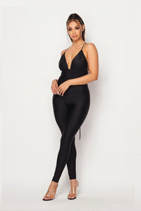 VOTIQUE SEXY FITTED HALTER STYLE JUMPSUIT-BLACK - SohoGirl.com