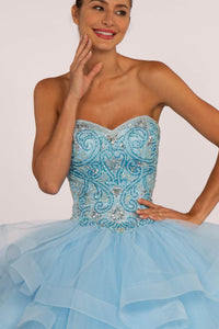 Elizabeth K GL2515 Sweetheart neckline Tulle Dress - Sky Blue - SohoGirl.com