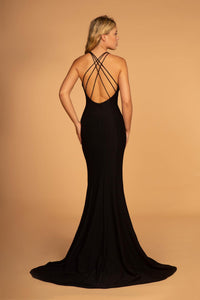 Elizabeth K GL2549 Open-Back Mermaid Long Dress - Black - SohoGirl.com