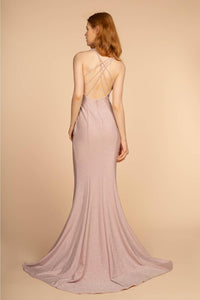 Elizabeth K GL2549 Open-Back Mermaid Long Dress - Blush - SohoGirl.com