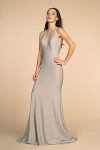 Elizabeth K GL2549 Open-Back Mermaid Long Dress - Silver - SohoGirl.com
