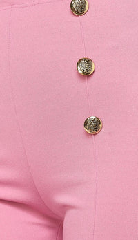 Pink Six Button Palazzo Pants - SohoGirl.com