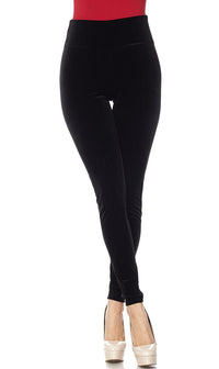 High Waisted Velvet Leggings in Black (Plus Sizes Available) - SohoGirl.com