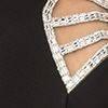 Elizabeth K GL1320D Halter V-Neck Embellished Sheer Side Cutout Full Length Gown in Black - SohoGirl.com