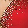 Elizabeth K GL1399H Bead Detail Side Cutout Sheer Insert Floor Length Gown with Side Slit in Red - SohoGirl.com