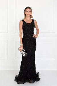 Elizabeth K GL1544 Lace Mermaid Dress in Black - SohoGirl.com