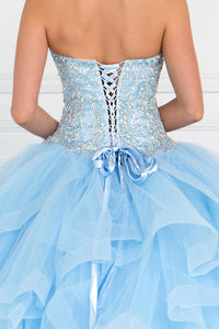 Elizabeth K GL1551 Tulle Sweetheart Ball Gown Dress in Blue - SohoGirl.com