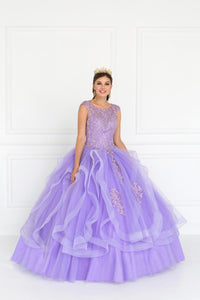 Elizabeth K GL1557 Tulle Embroidered Dress in Lilac - SohoGirl.com
