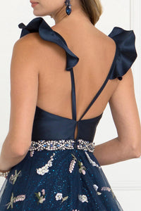 Elizabeth K GL1578 Tulle Sweetheart A-Line Dress in Navy - SohoGirl.com