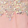 ELizabeth K GL2116P Bead Embellished V-neck Bodice Floor Length Chiffon Gown in Peach - SohoGirl.com