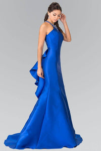 Elizabeth K GL2353 Beaded Collar Mermaid Gown in Royal Blue - SohoGirl.com