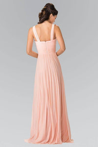 Elizabeth K GL2366 Sweetheart Cut Out Bridesmaids Long Dress in Blush - SohoGirl.com