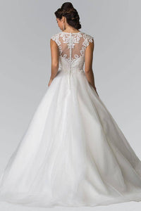 Elizabeth K GL2368 Lace Bodice A-Line Wedding Dress in Ivory - SohoGirl.com