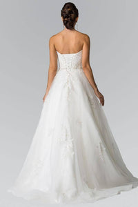 Elizabeth K GL2370 Lace Sweetheart Corset Long Wedding Dress in Ivory - SohoGirl.com